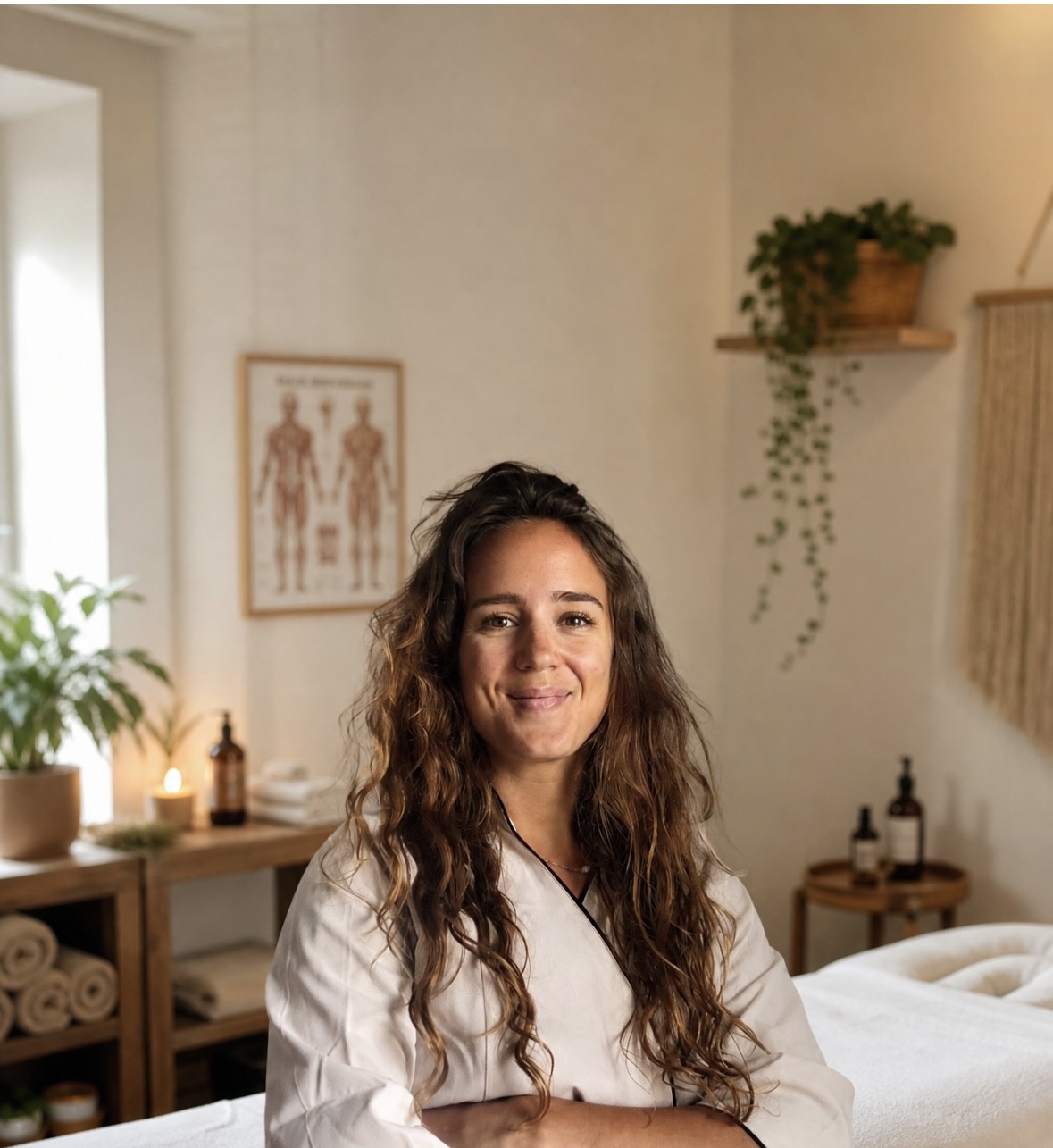 Maya, fondatrice de Calâme, dans son cabinet de massage